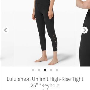 Lululemon Unlimit HR Tight 25” Keyhole Leggings-